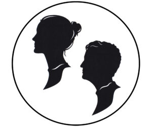 Scherenschnitt der beiden Autorinnen, die das Autorinnenduo hinter Clara Bachmann ausmachen