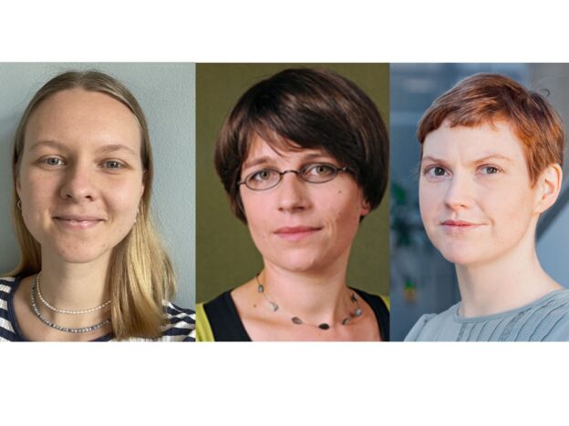 Porträts der zwei Sprecherinnen und der Delegierten in Leipzig